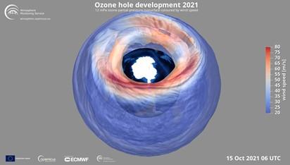Copernicus monitoruje zamknięcie dziury ozonowej w 2021 r. 